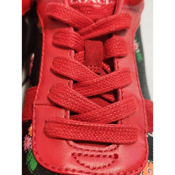 Coach Rebecca II Signature Logo Red and Black Floral Athletic Shoes 7.5 GREAT! - Picture 7 of 16